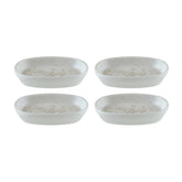 Bonna China Luna 4" x 2.5" x h:0.75" Oval White Porcelain Platter (Set of 4)